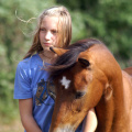 Kind Mädchen Pferd nah 114